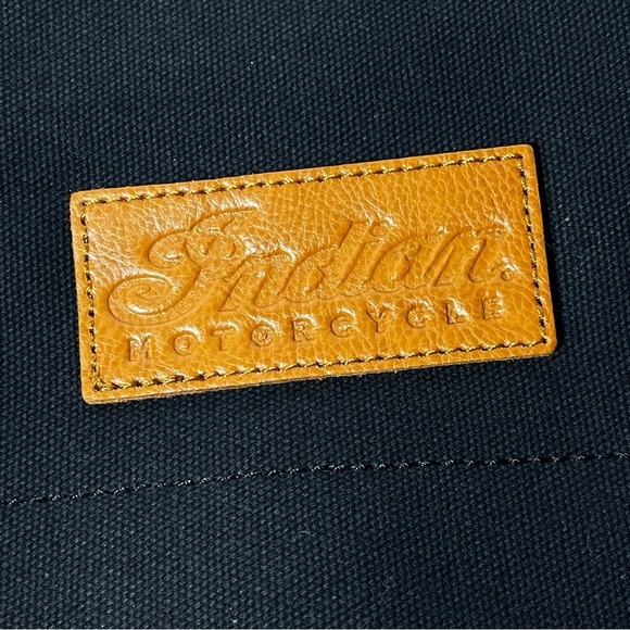 Indian Motorcycle Black Canvas Leather Backpack Book Gear Travel‎ Bag NWOT - Picture 4 of 11